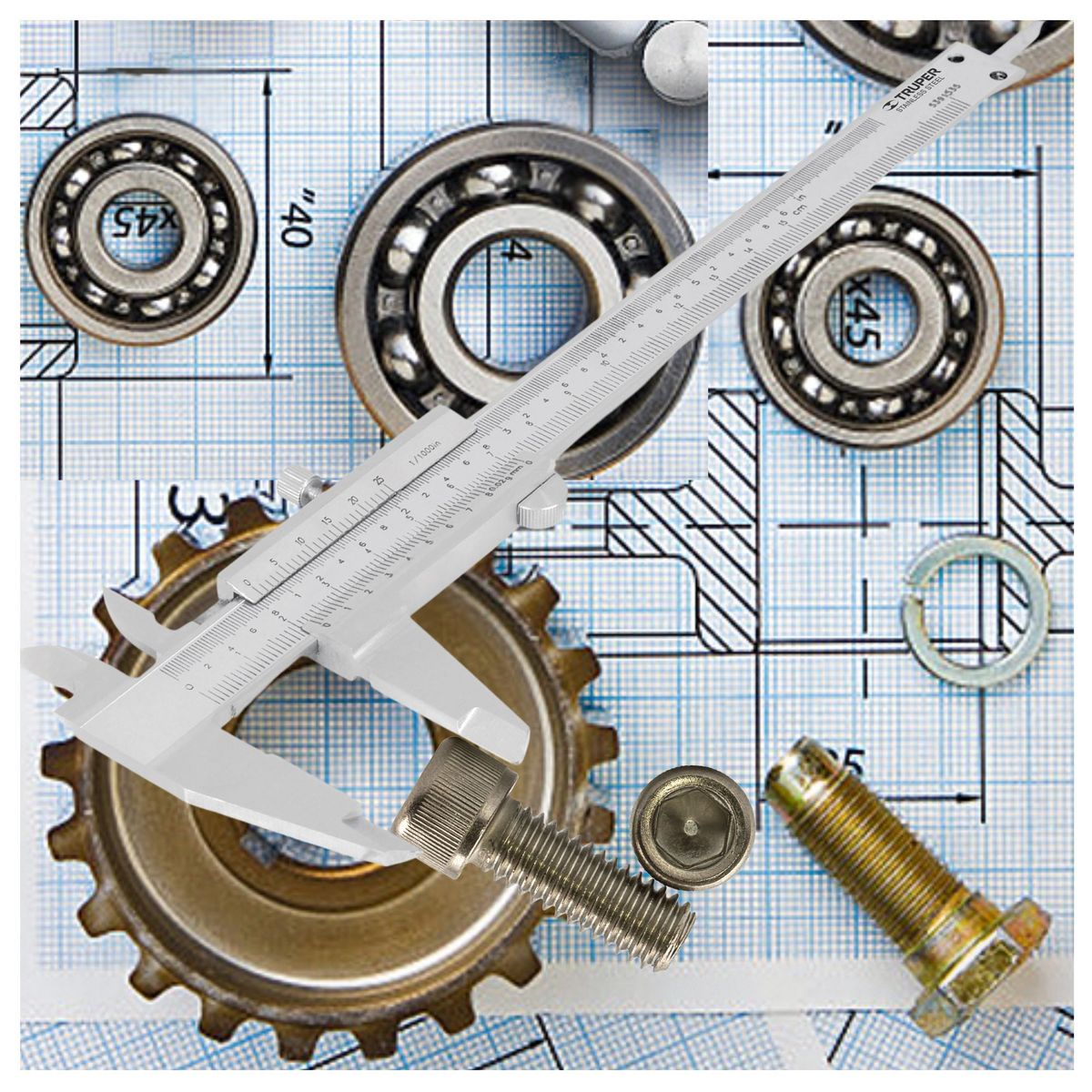 TRUPER - Calibrador vernier analógico 6 acero inox std y mm Truper