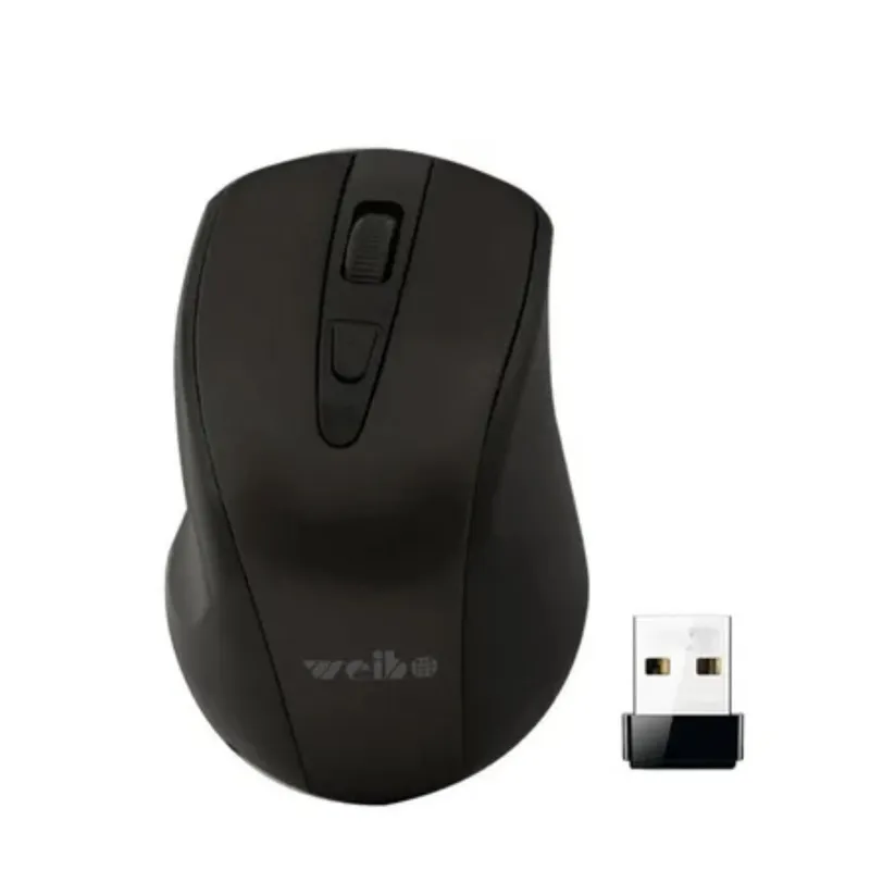 GENERICO - Mouse Óptico Inalámbrico Usb Weibo 2.4 Ghz Wireless - Negro
