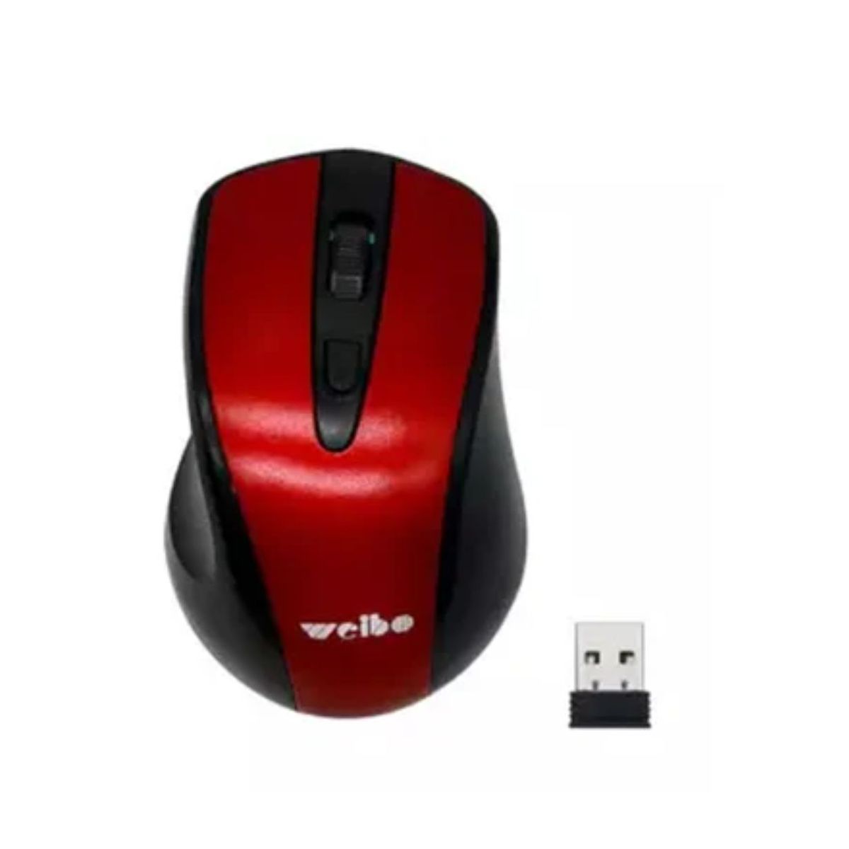 GENERICO - Mouse Óptico Inalámbrico Usb Weibo 2.4 Ghz Wireless - Negro con rojo