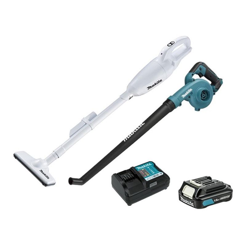 MAKITA - Kit Aspiradora 600 ml + Soplador + Cargador + Batería Makita CLX248