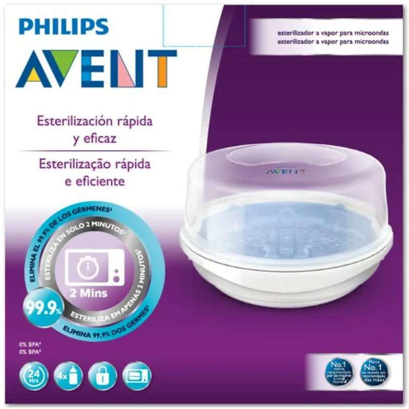 AVENT - Esterilizador Avent para Microondas Capacidad 4 biberones