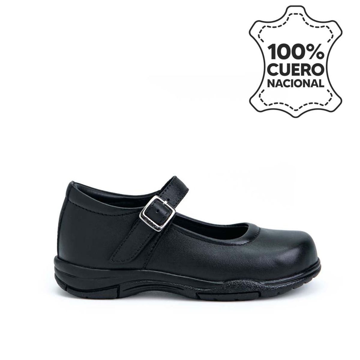 RABBIT - Zapato Escolar Reina Casual ANGELA-009 Negro Rabbit Cuero