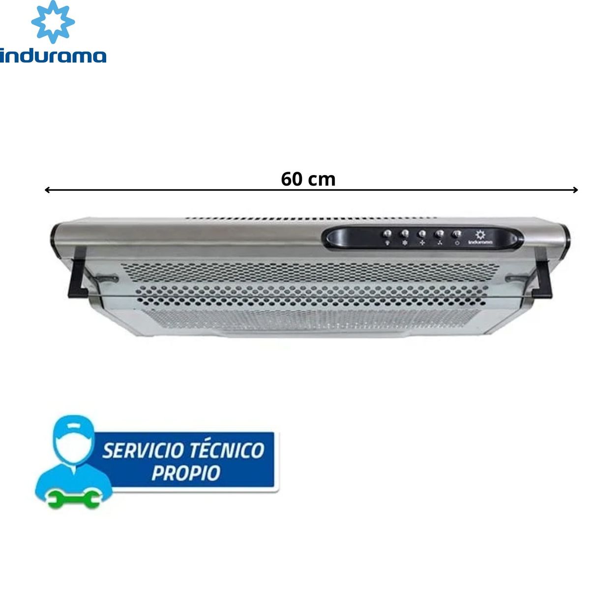 INDURAMA - CAMPANA INDURAMA EXTRACTORA CEI-602CRP 3 VELOCIDADES SILVER
