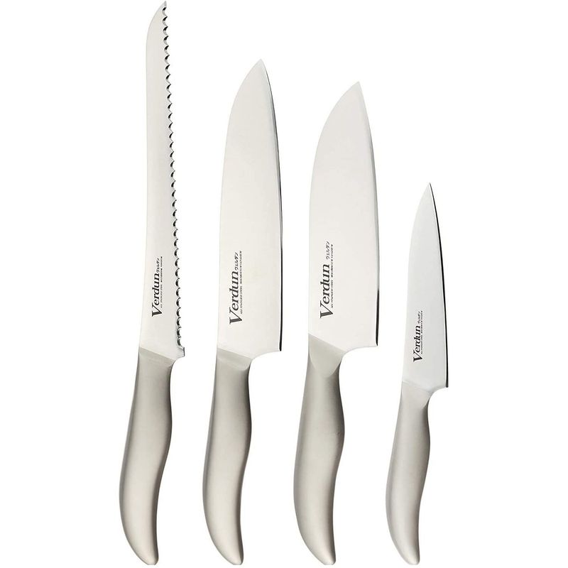 GENERICO - Juego de 4 Cuchillos de cocina: Pan Chef Santoku Petit SHIMOMURA Japón
