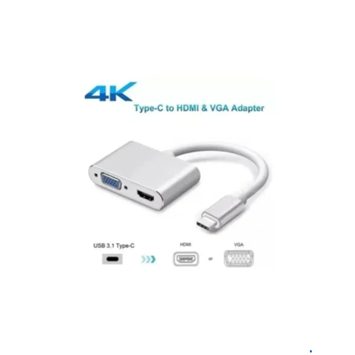 GENERICO - Convertidor Usb 3.1 Tipo C A Vga Y Hdmi Adaptador Mac Video