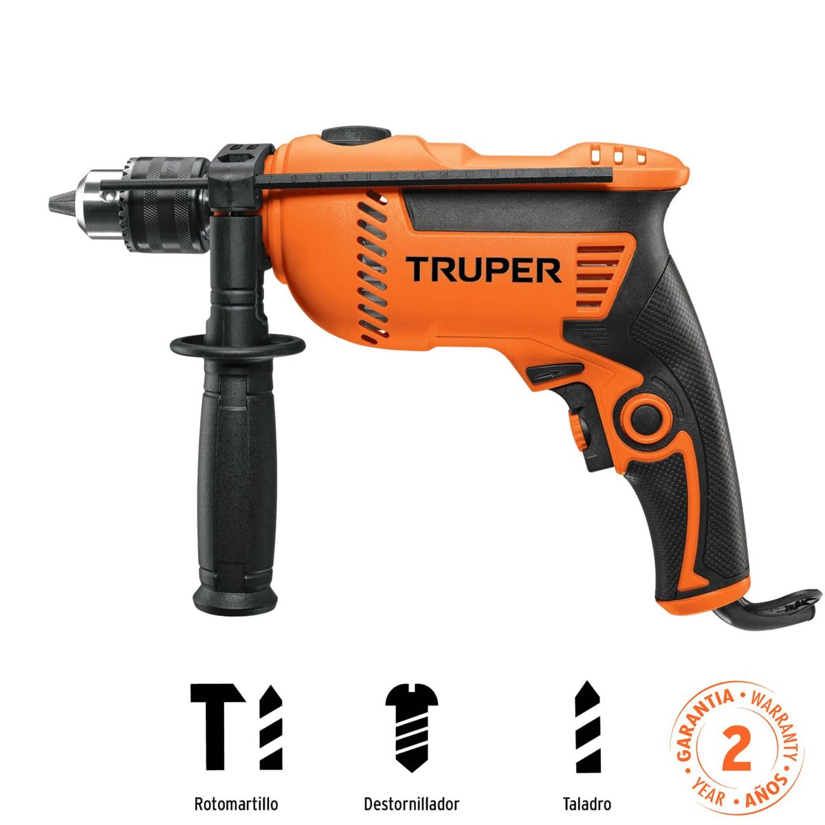 TRUPER - Taladro 600w  + caja de herramientas + puntas y brocas 100pzas truper