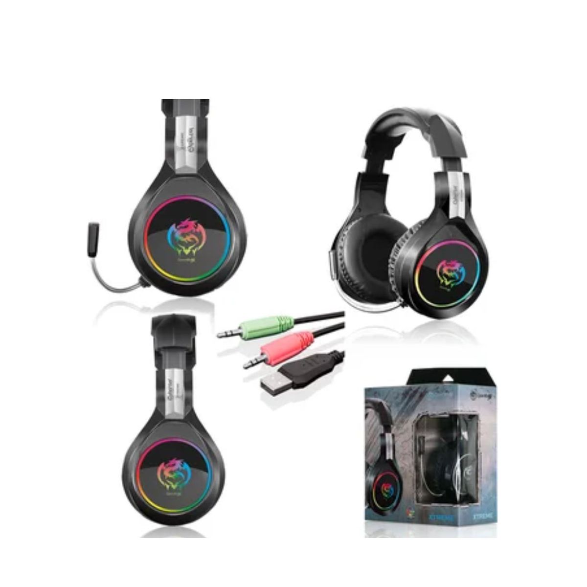 CYBERTEL - Audifonos Gamer Cybertel Xtreme Con Microfono Flexible Rgb