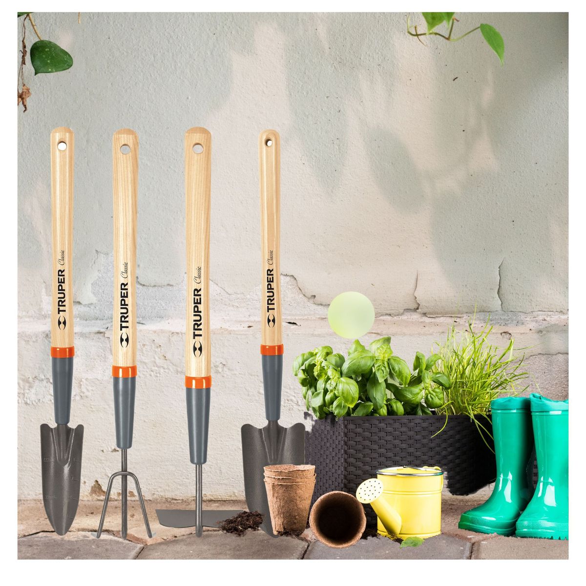 TRUPER - Juego de herramientas jardín 15Pulg 4Pzas Truper