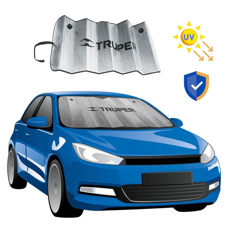 TRUPER - Tapasol para auto parasol protector de parabrisas truper