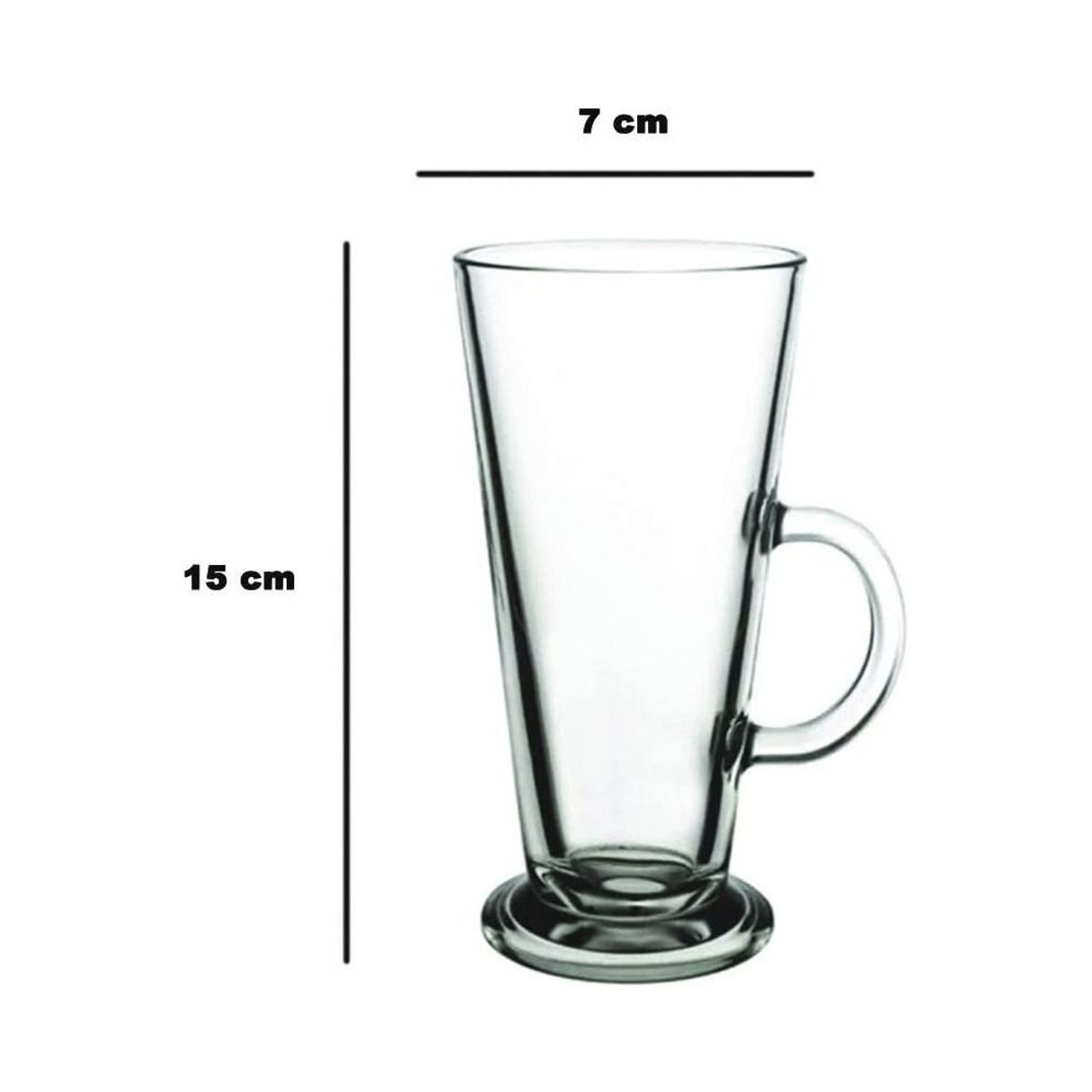 INSPIRA - Set de 6 Tazas para Capuchino de Vidrio