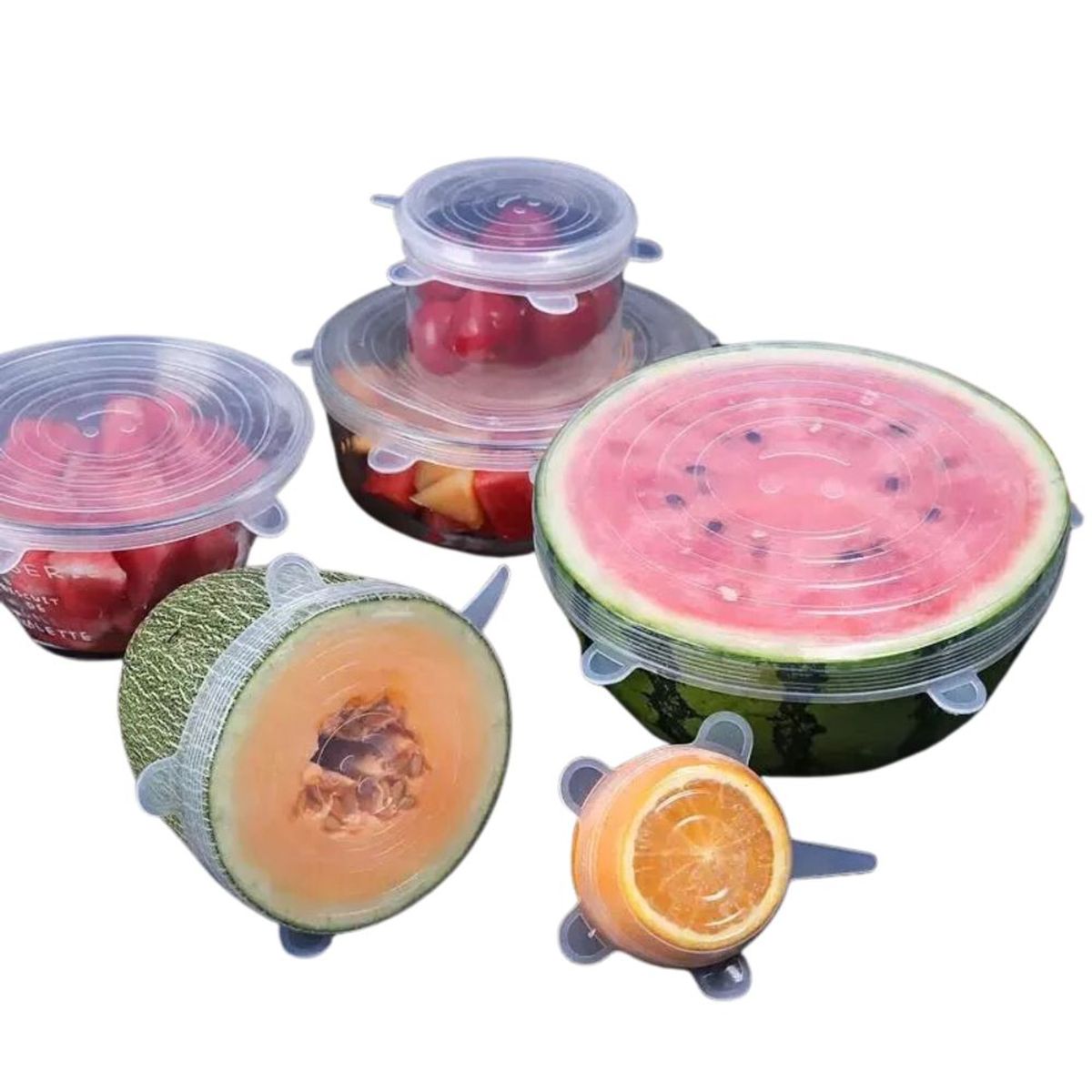 INSPIRA - Tapas Silicona Reutilizables y Flexibles para Alimentos 6 Unid