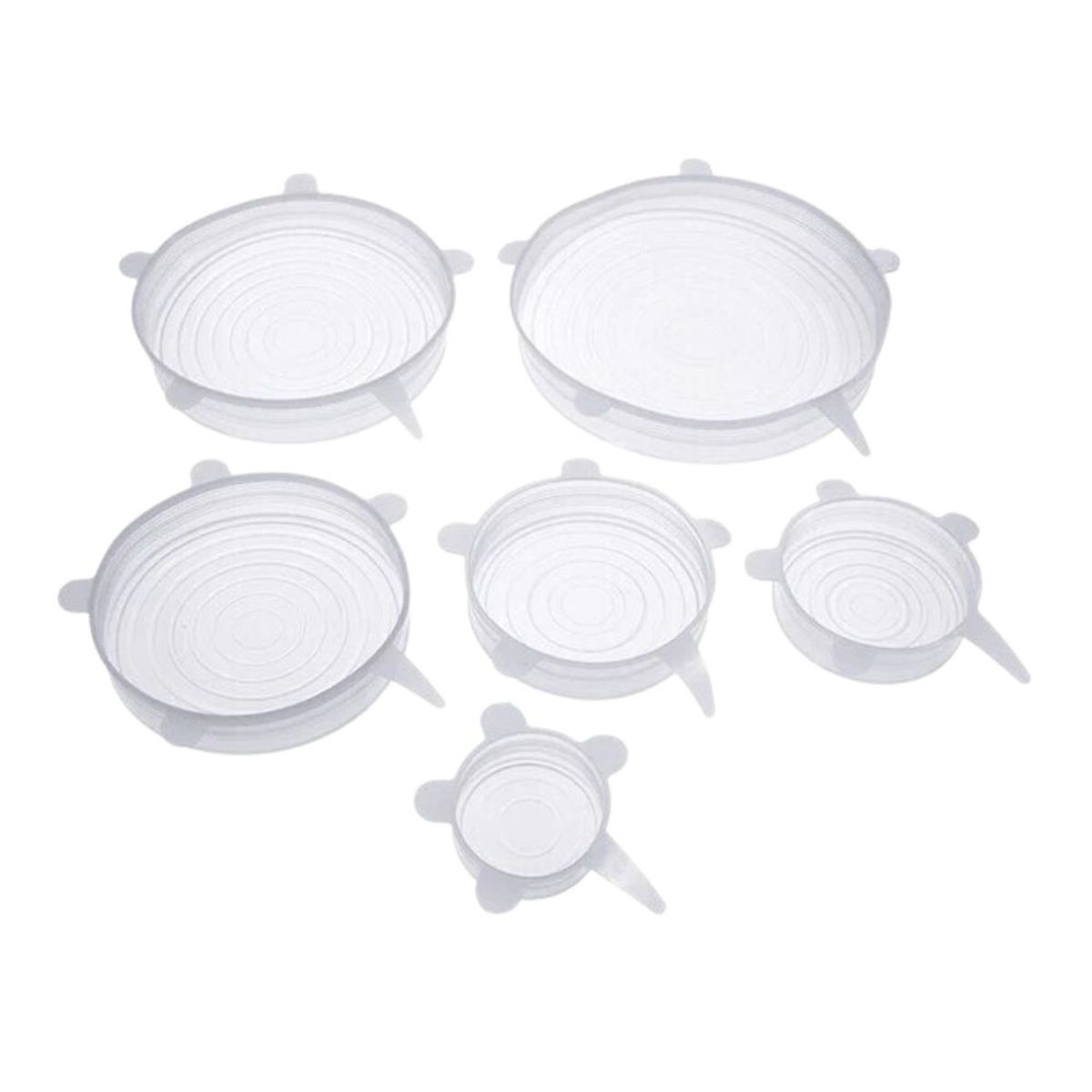 INSPIRA - Tapas Silicona Reutilizables y Flexibles para Alimentos 6 Unid