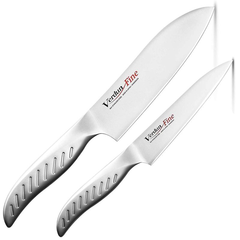 GENERICO - Juego de 2 Cuchillos de cocina: Santoku Petit SHIMOMURA Verdun Japón