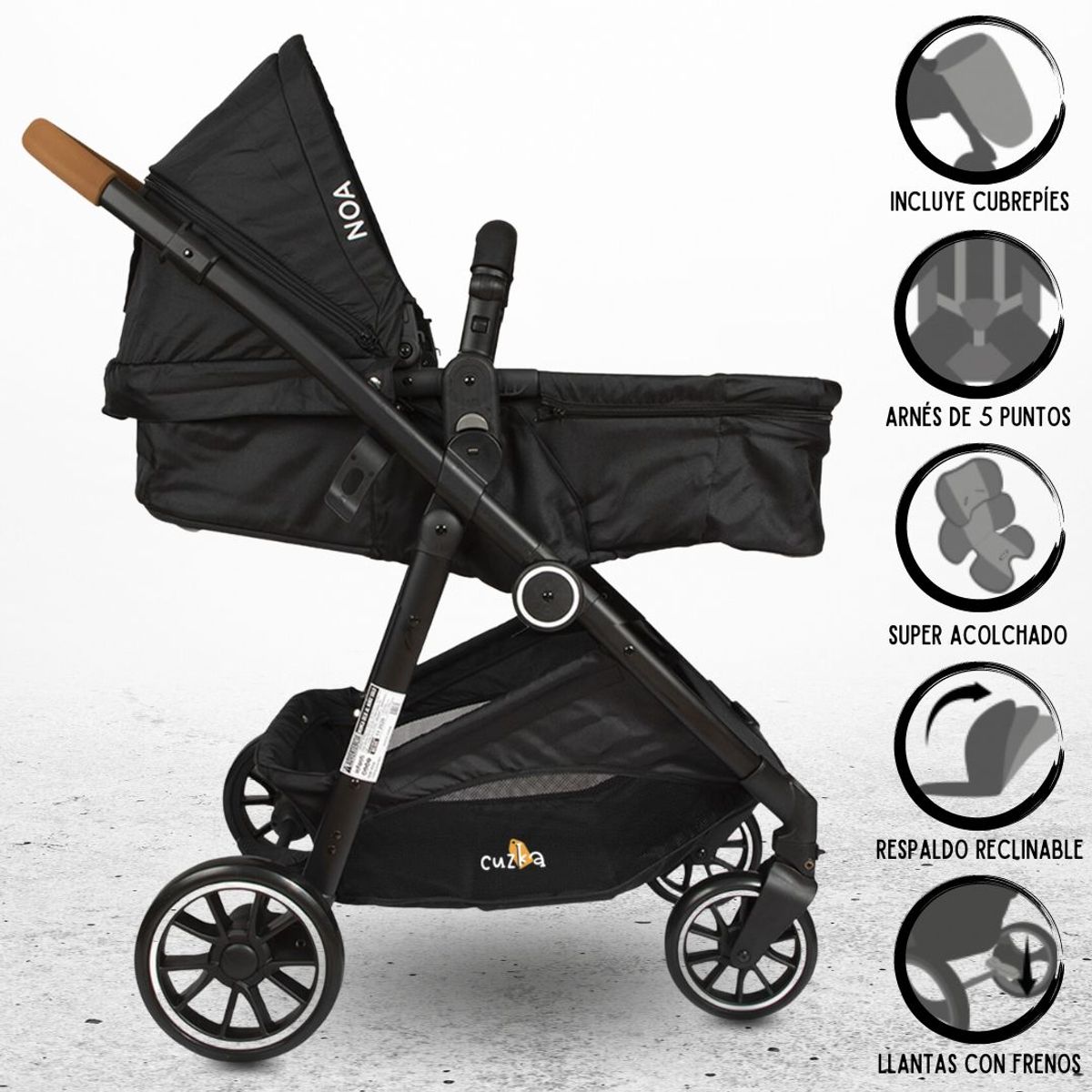 INFANTI - Coche Deportivo Moisés para Bebé «NOA» Gray
