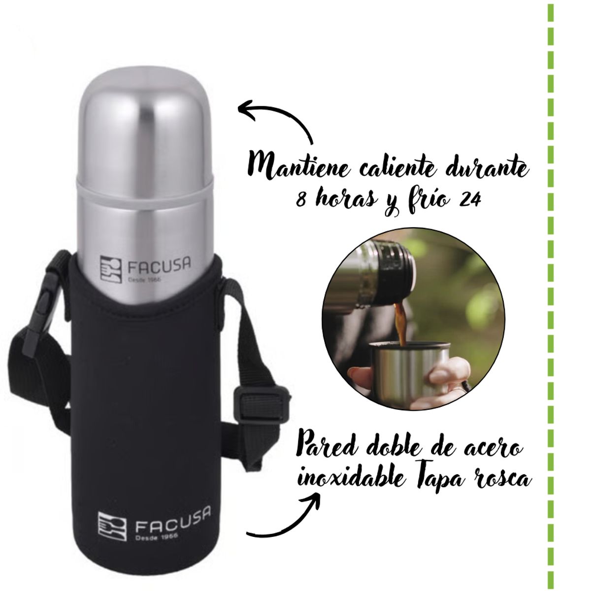 FACUSA - Termo Facusa de Acero Inoxidable 500 ml
