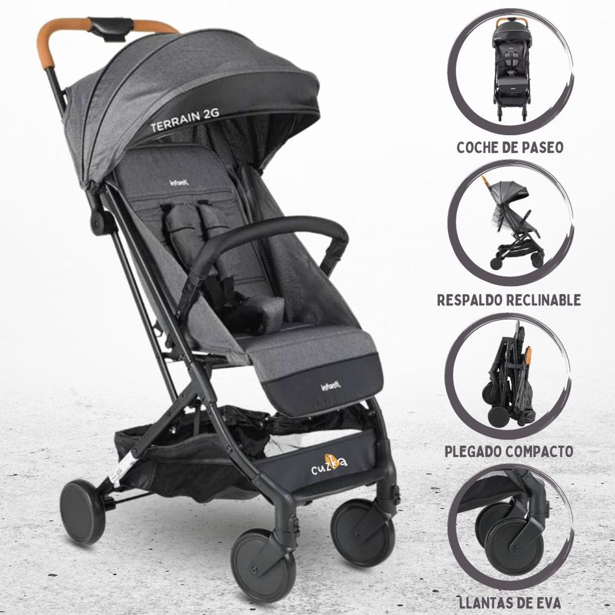 INFANTI - Coche de Paseo para Bebé «TERRAIN» Marengo