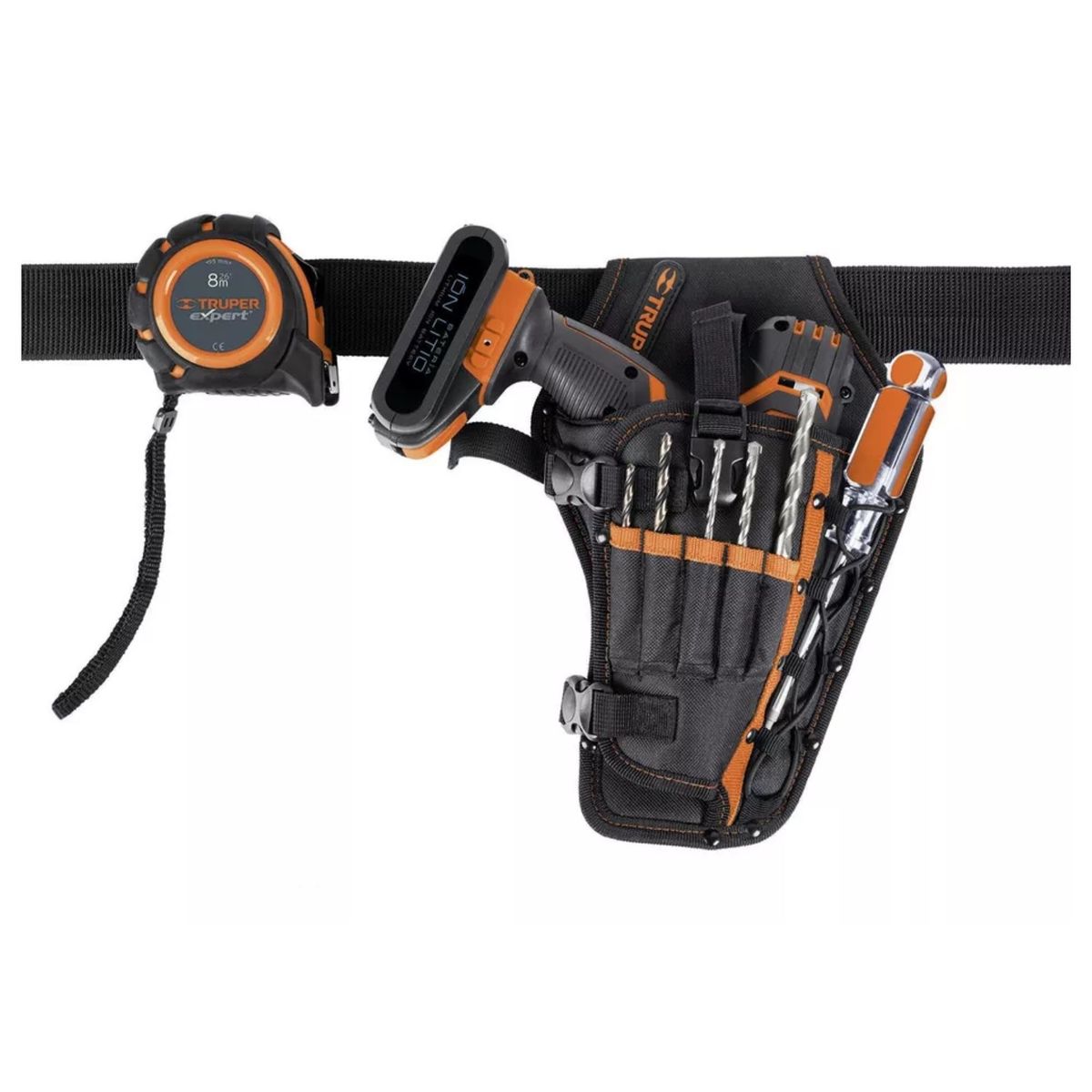 TRUPER - Porta taladro y herramientas , 6 compartimentos, Truper