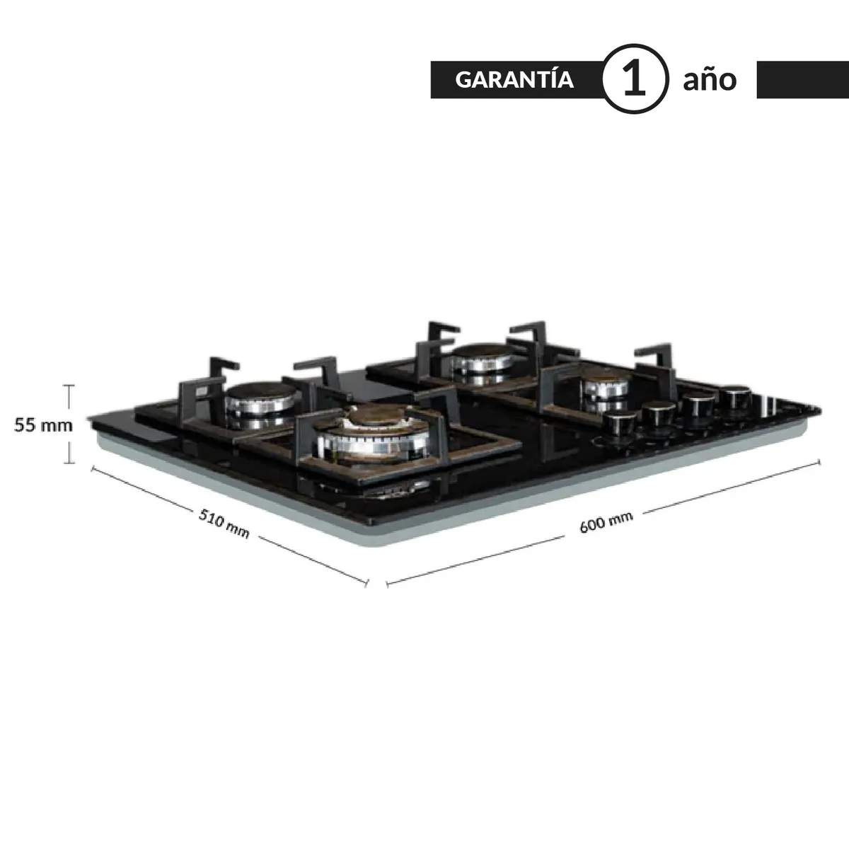 FDV - Encimera Fdv Black 60cm Gas Glp