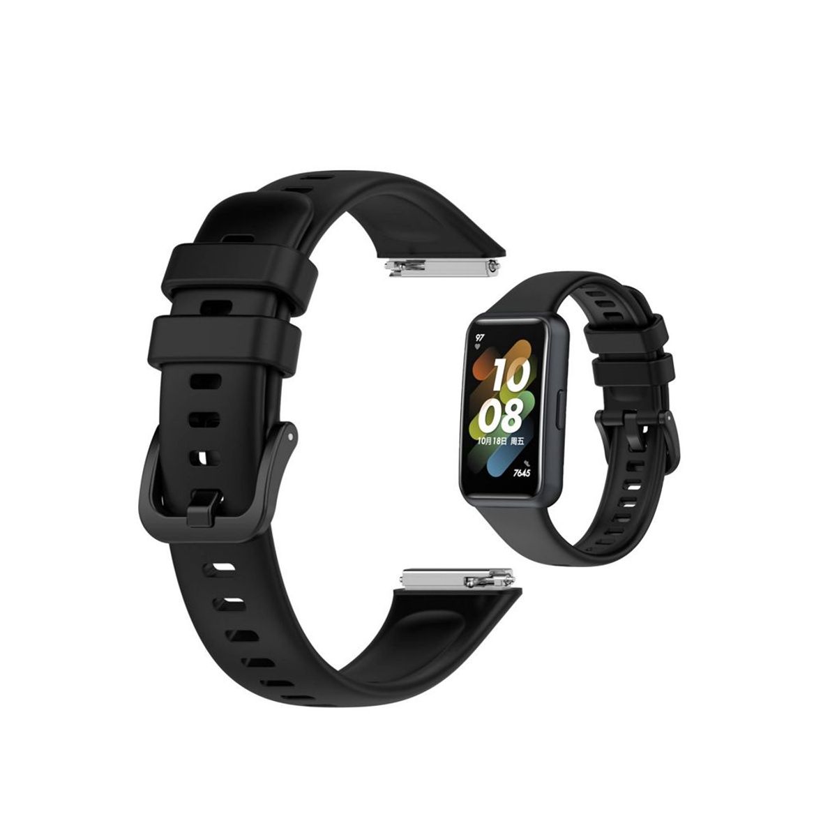 GENERICO - Correa De Silicona Para SmartWatch Huawei Band 7 Negro