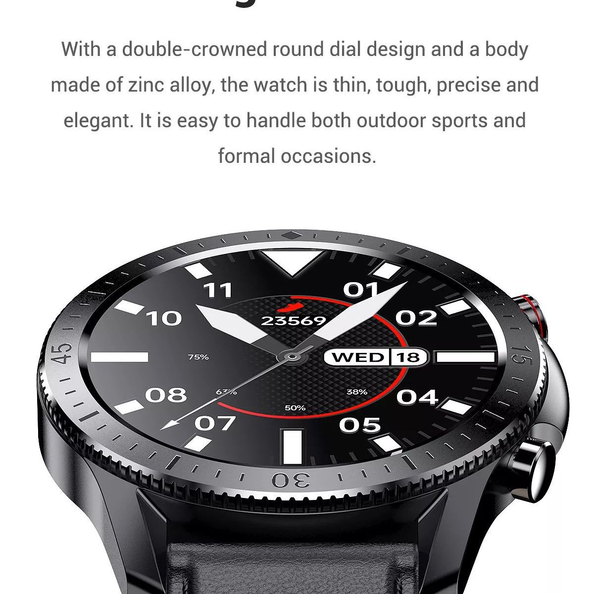 GENERICO - SmartWatch Reloj Inteligente Mobulaa SK5 Elegante Negro