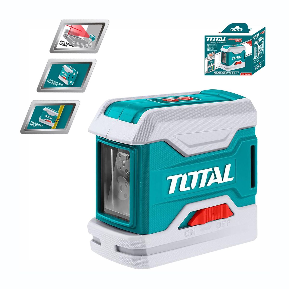 TOTAL TOOLS - NIVEL LÁSER AUTO-NIVELANTE 0-15M LASER ROJO TOTAL - TLL156506
