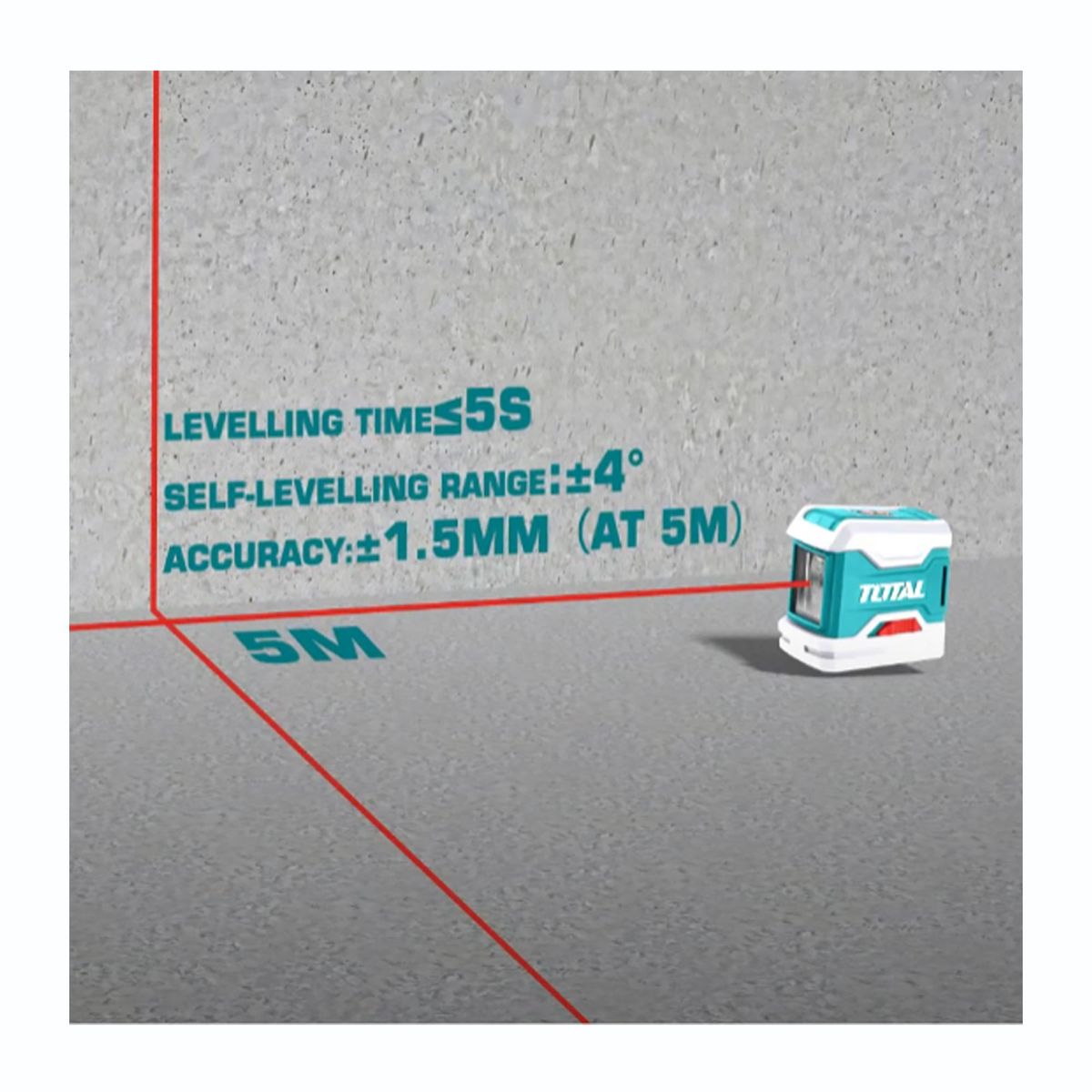 TOTAL TOOLS - NIVEL LÁSER AUTO-NIVELANTE 0-15M LASER ROJO TOTAL - TLL156506