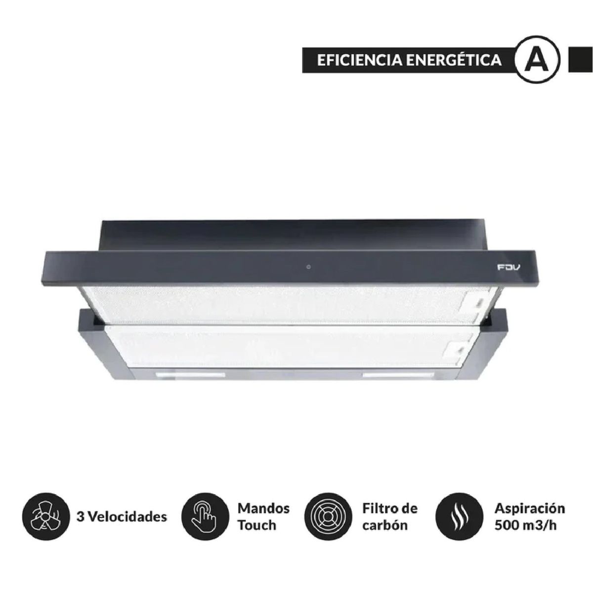 FDV - Campana Extraíble Urban Black 90 FDV