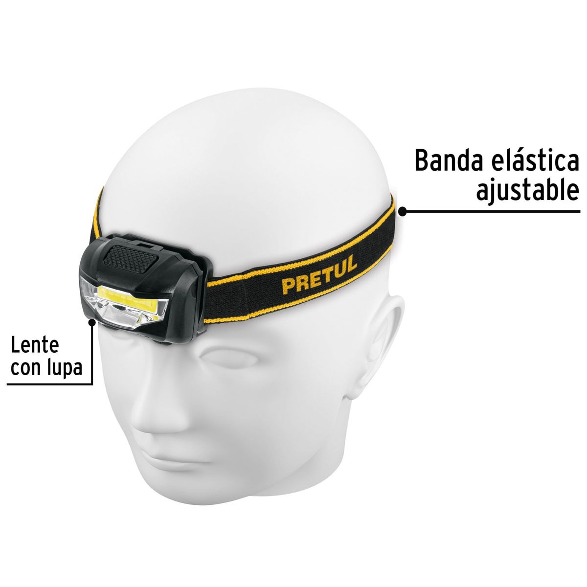 PRETUL - Linterna de cabeza, Linterna minero, LED 65 lm, Pretul