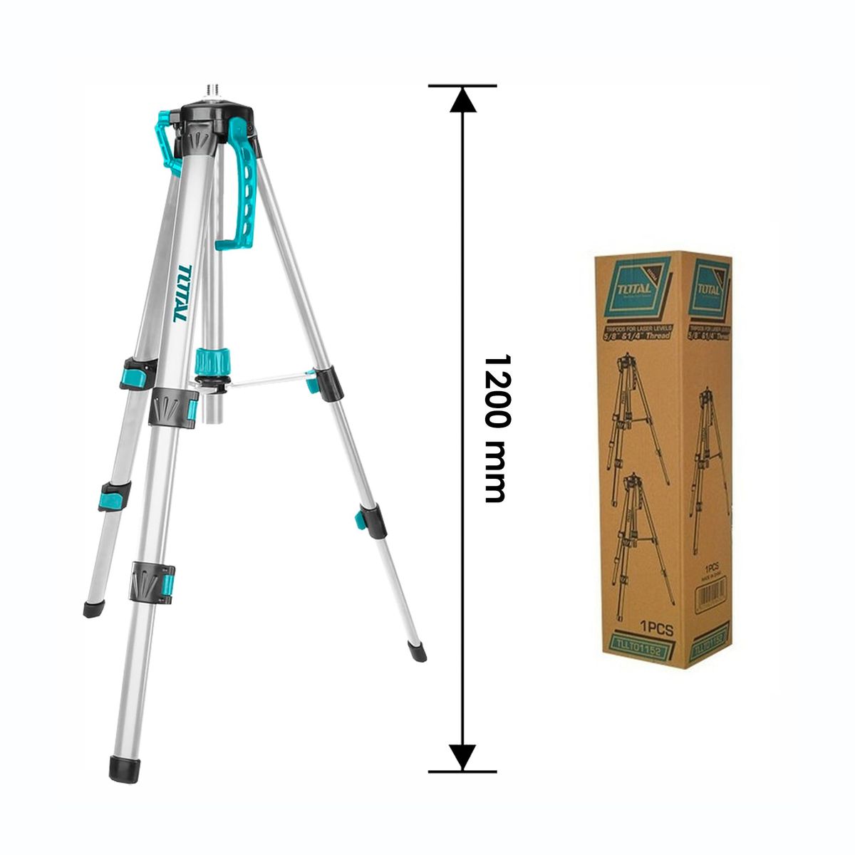 TOTAL TOOLS - TRIPODE DE ALUMINIO PARA NIVEL LASER 12M TUERCA 58 TOTAL - TLLT01152