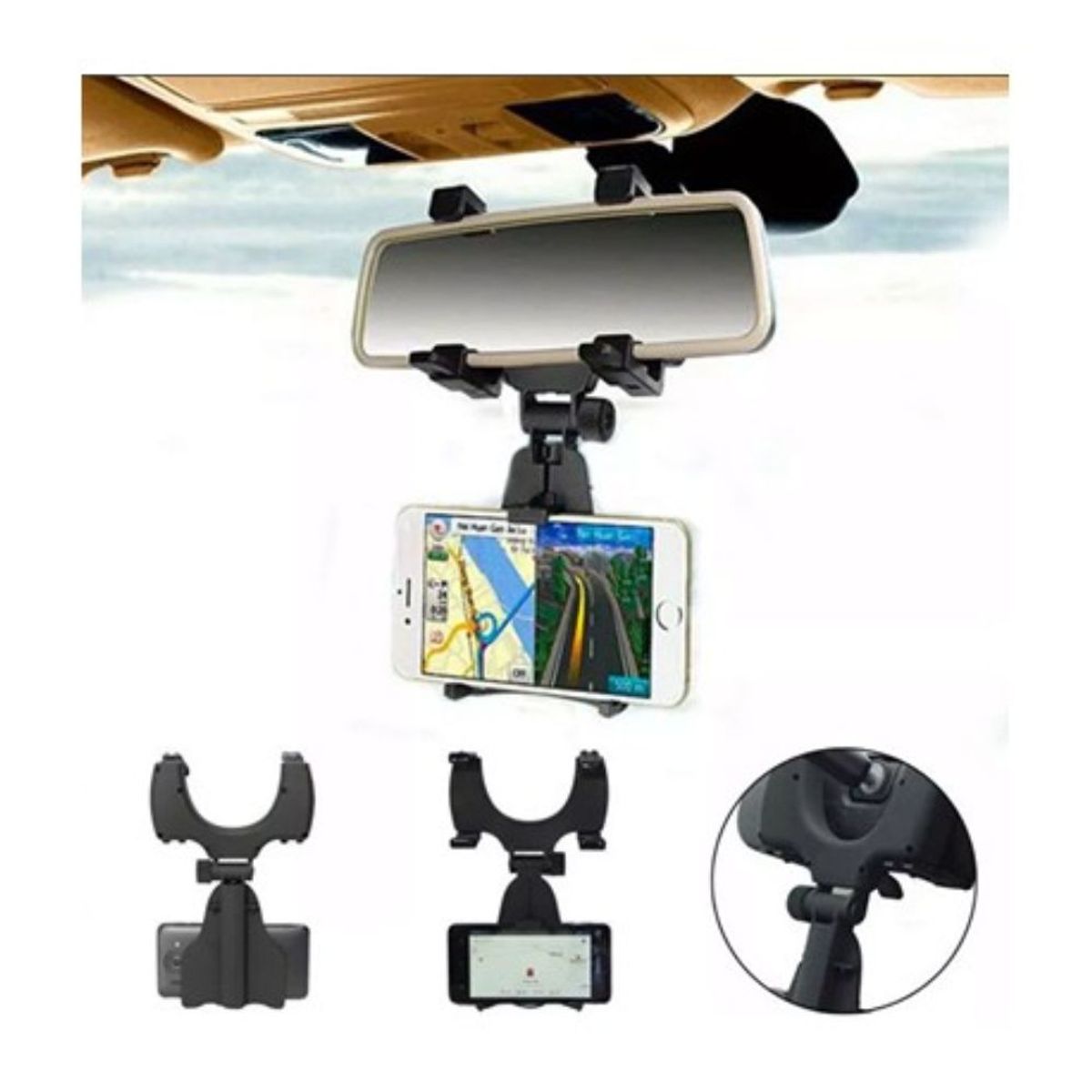 GENERICO - Soporte Holder Para Celular En Espejo Retrovisor De Carro