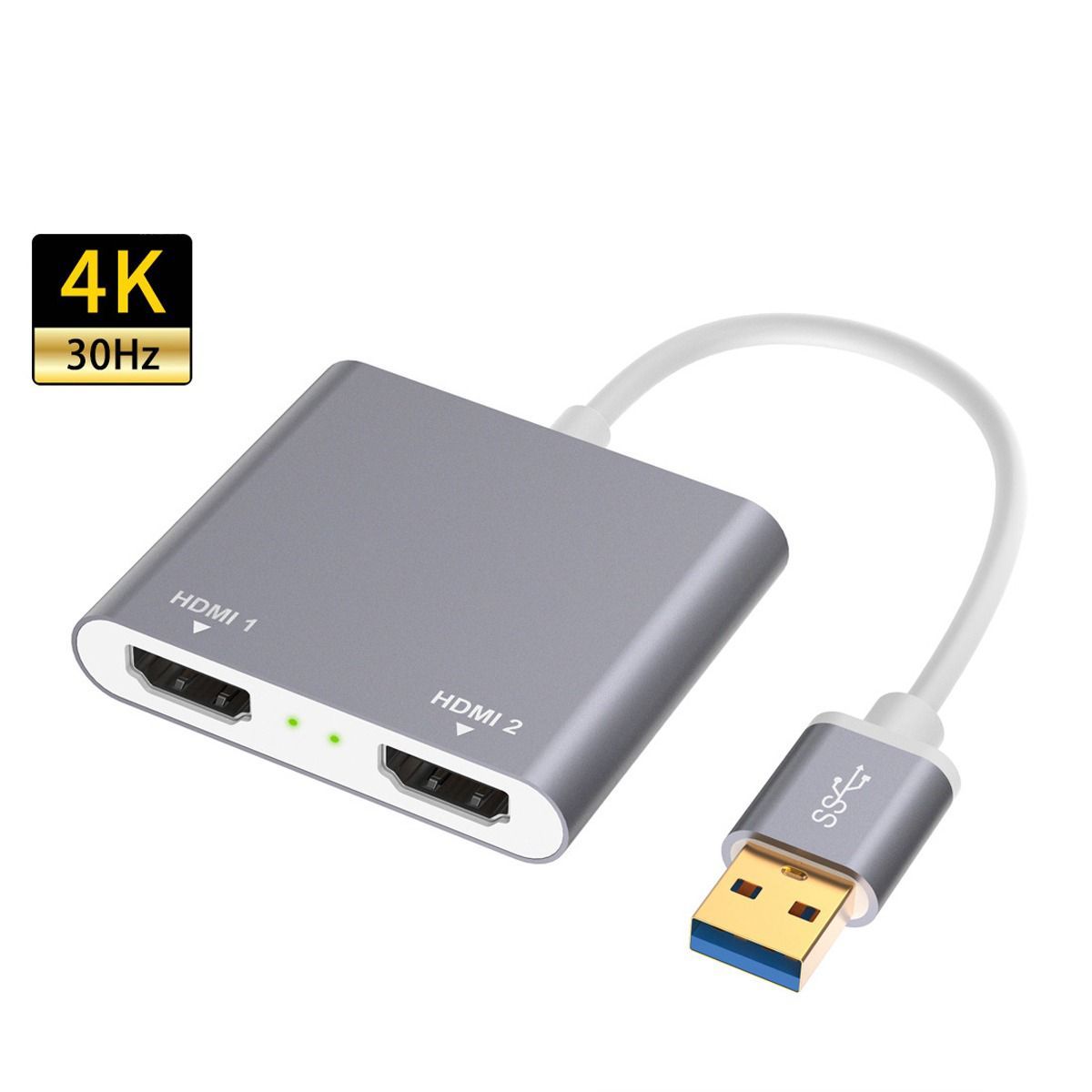 GENERICO - Convertidor USB 3.0 a 2 Hdmi Splitter hdmi usb 3.0 4k 30hz video