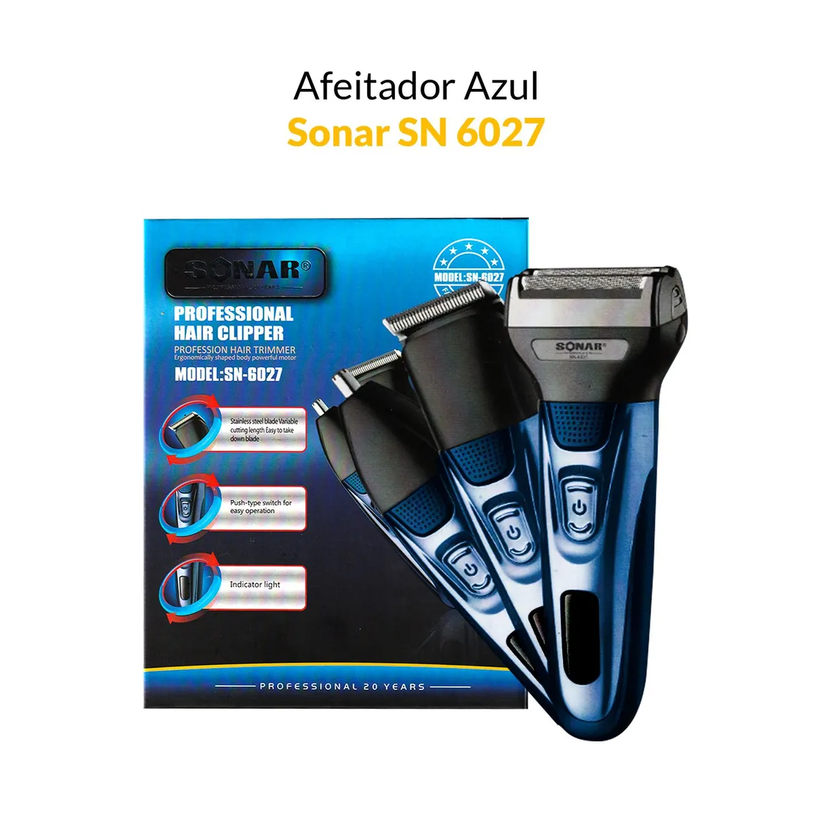 SONAR - Afeitador Azul Sonar SN-6027