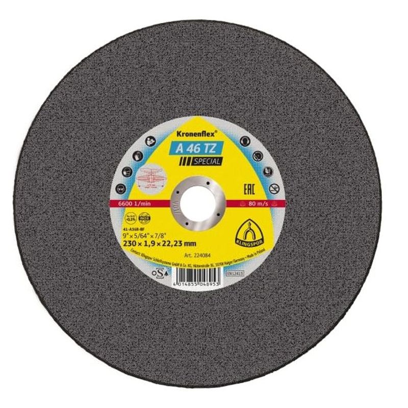 KLINGSPOR - Disco De Corte Klingspor 7" x 7/8" x 1/16"  A46TZ Special - Negro