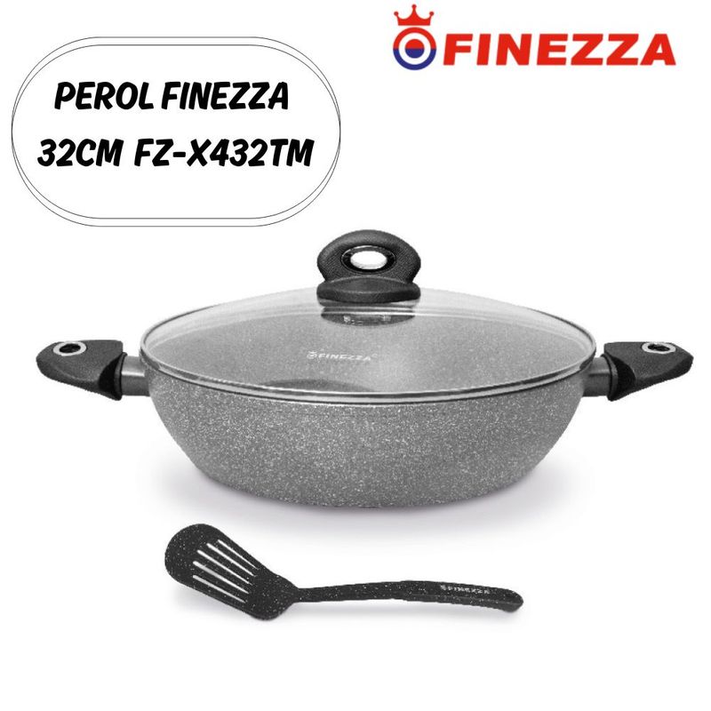 FINEZZA - Perol Antiadherente de Granito Finezza 32 Cm FZ-X432TM - PLOMO