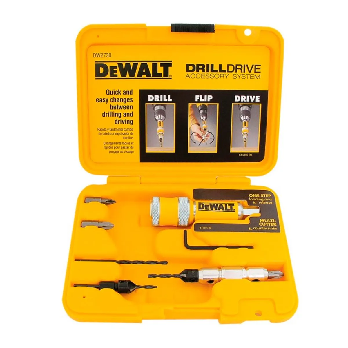 DEWALT - Set de Taladrar Atornillar Dewalt DW2730 Cambio Rápido 8 Pzs