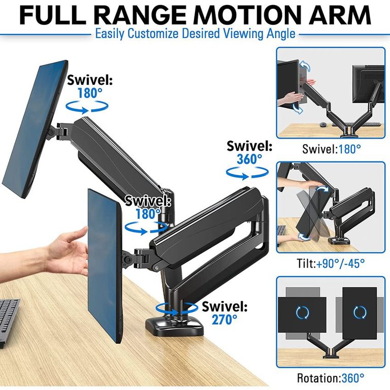 Brazo soporte rack giratorio doble para monitor GENERICO | Falabella Perú