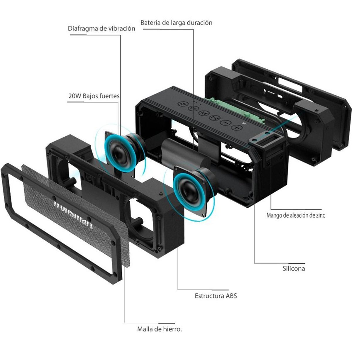 TRONSMART - Parlante Bluetooth Tronsmart Force Plus  Extra Bass - ipx7