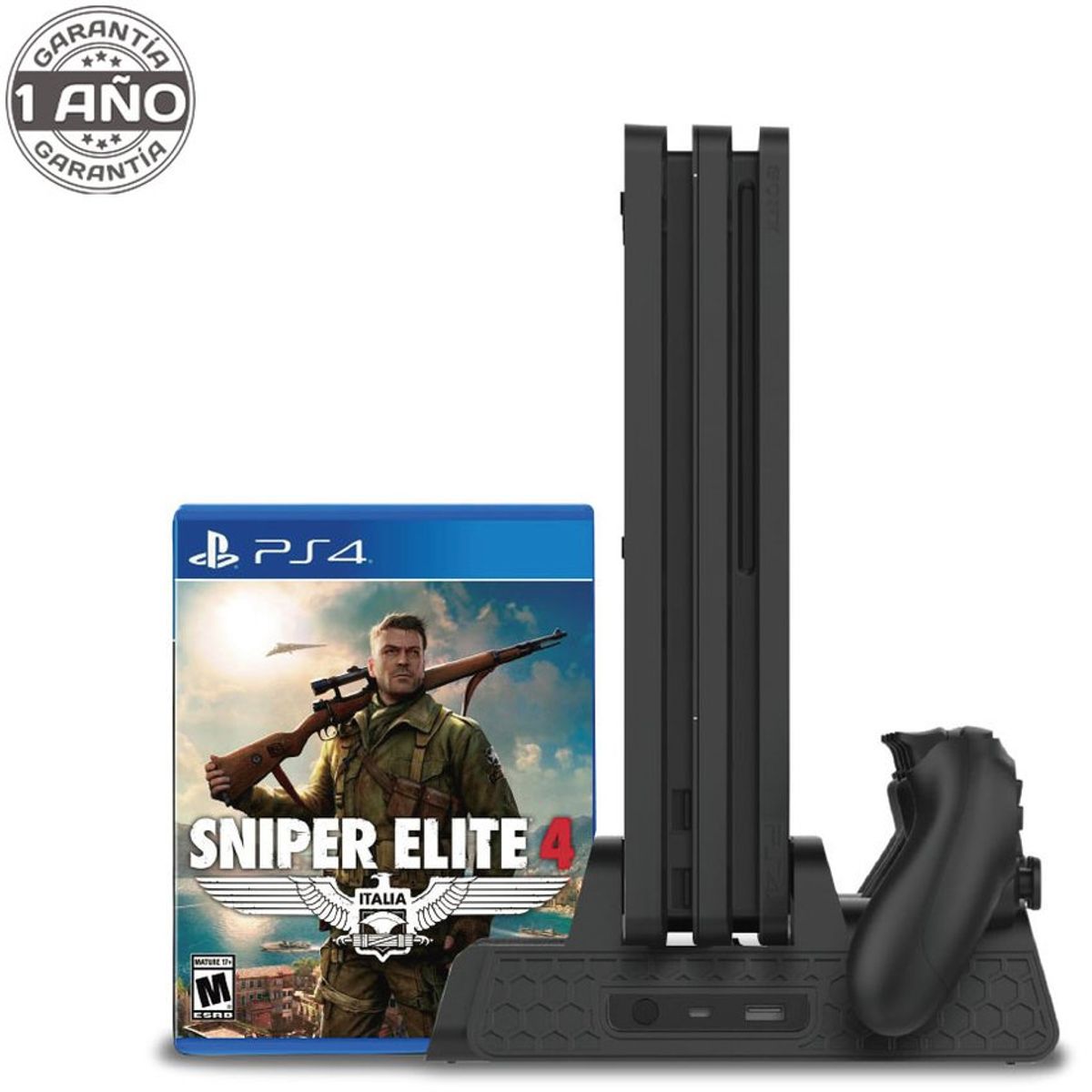 KUZLER - Soporte para ps4 con ventilador cargador y espacio para juegos kuzler