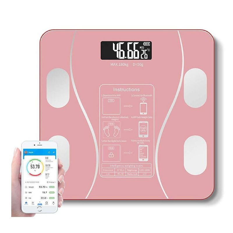 GENERICO - Balanza Smart Digital Bluetooth Color Rosado