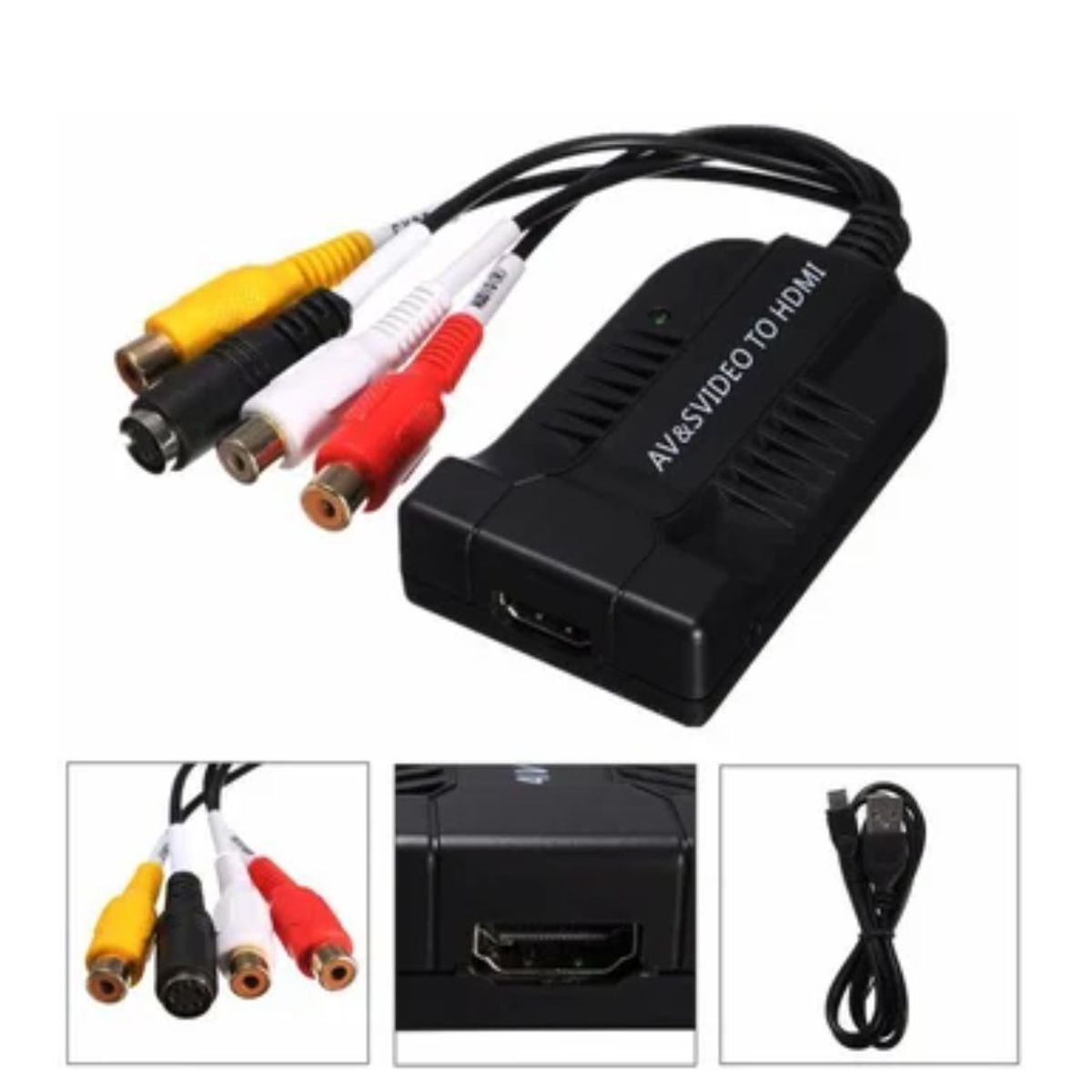 GENERICO - 1080p Av Y S-video A Hdmi Convertidor De Audio Adaptador Co