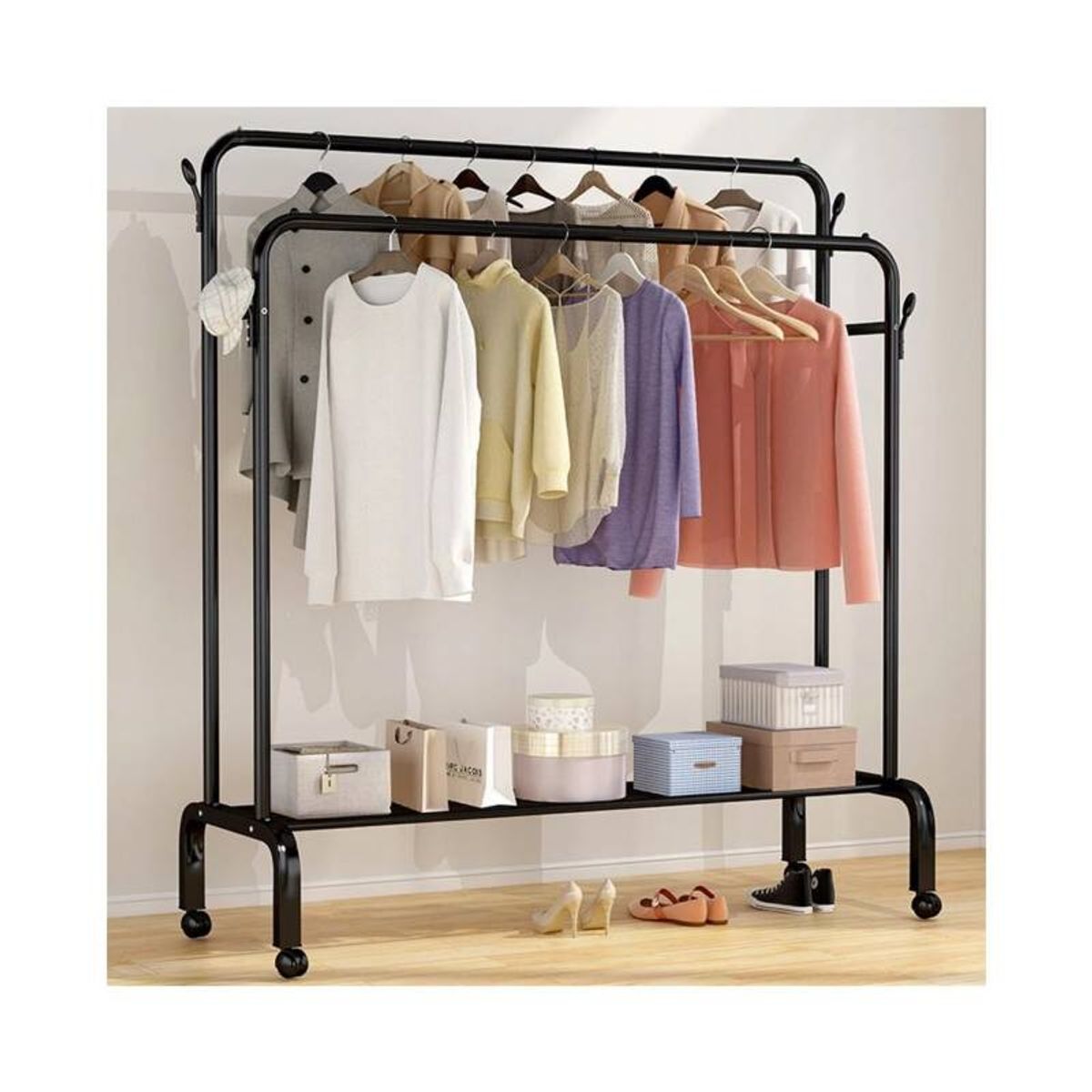 GENERICO - Estante Organizador Ropa Perchero Con Ruedas PB