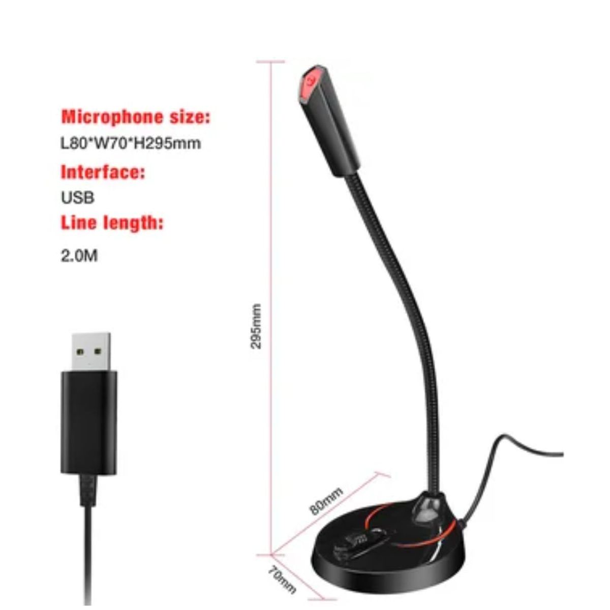 GENERICO - Micrófono Usb Audio Usb Unidireccional Mic Soporte Para Pc laptop