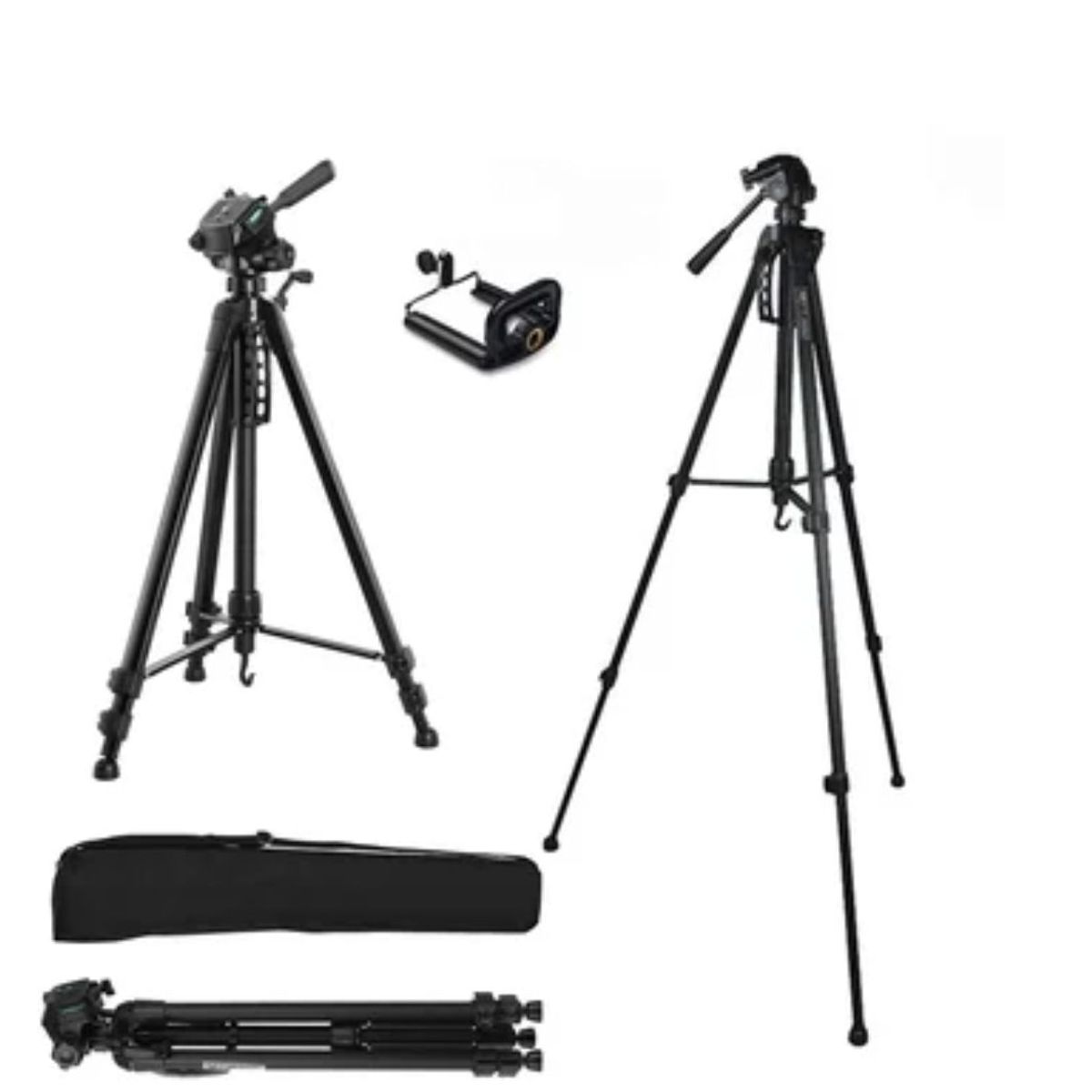 GENERICO - Tripode Camara Celular 3 Secciones 1.57m + Funda + Soporte 3540