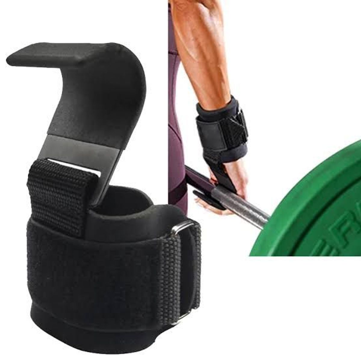 GENERICO - Gancho Acero Guantes De Levantamiento Pesas Straps Muñecas