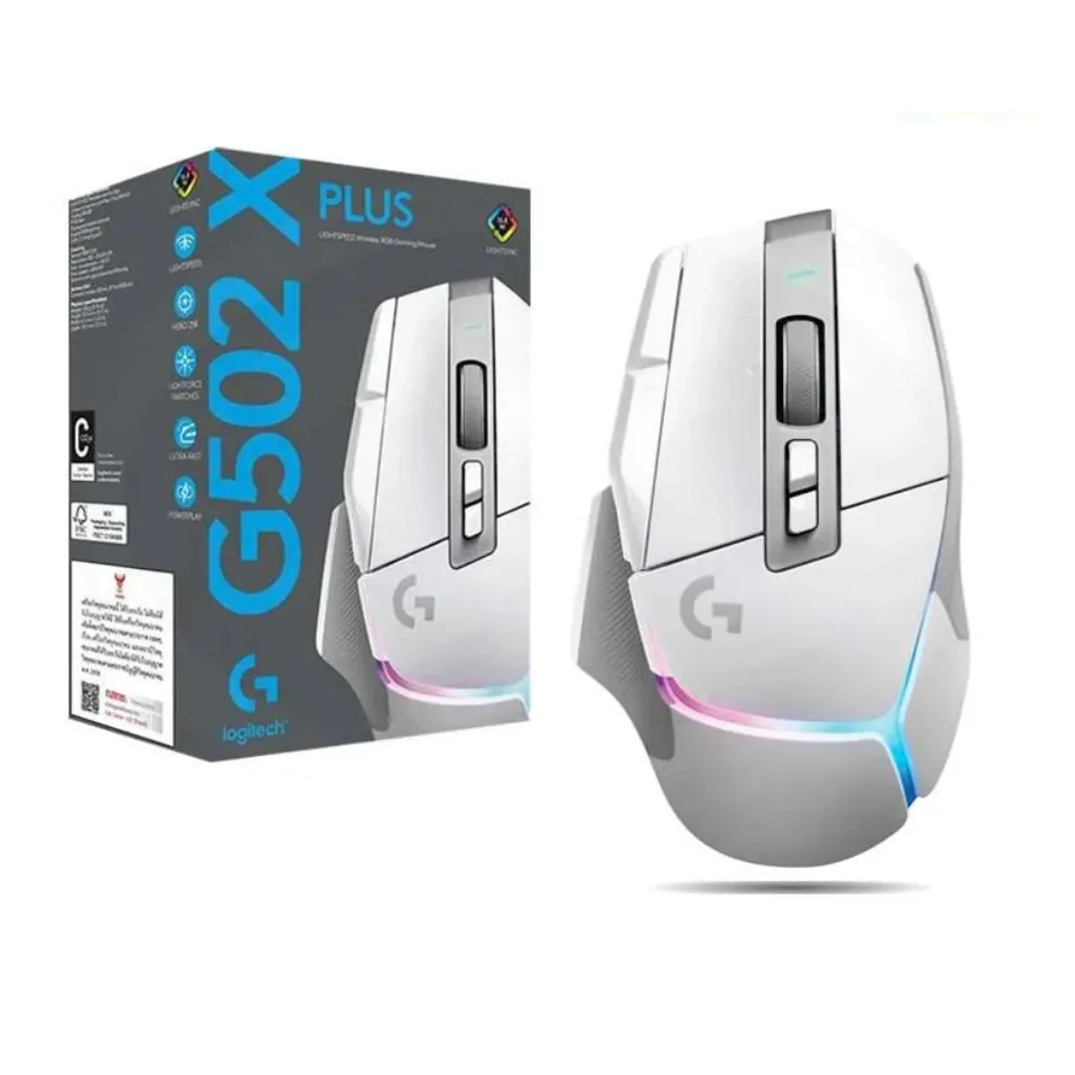 LOGITECH - Mouse Logitech G502 X Plus Blanco RGB Wireless LIGHTFORCE