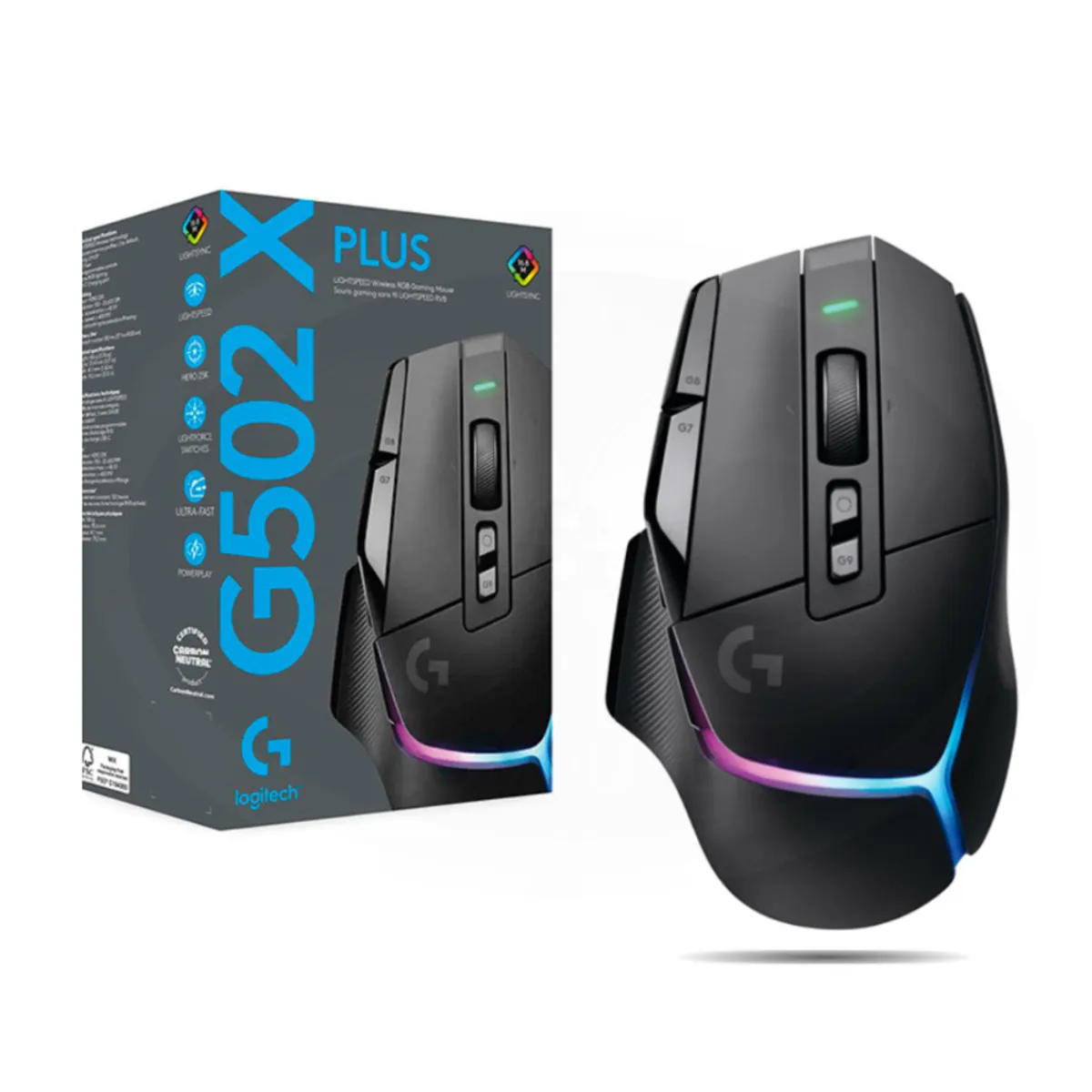 LOGITECH - Mouse Logitech G502 X Plus Negro RGB Wireless LIGHTFORCE