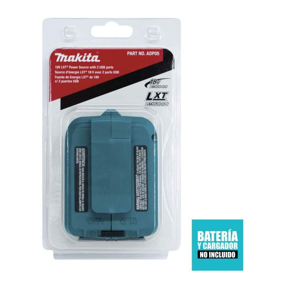 MAKITA - Adaptador para Batería 18V Lxt con 2 Puertos Usb MAKITA ADP05