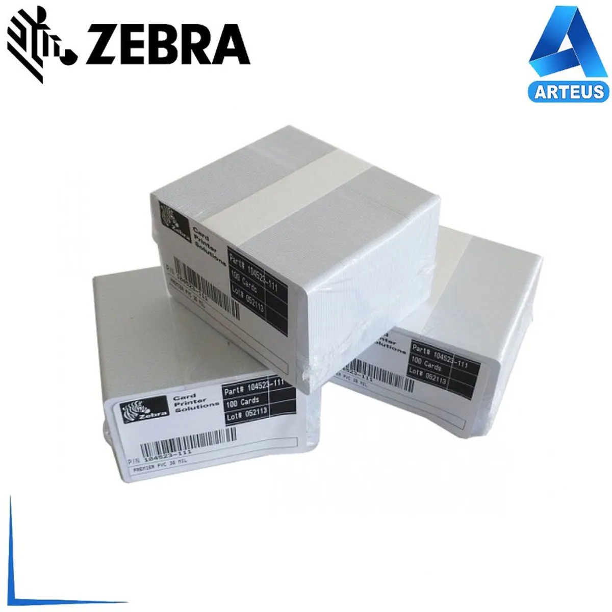 ZEBRA - ZEBRA 104523-111 Tarjeta PVC CR80 Fotocheck Carnet 500 unid