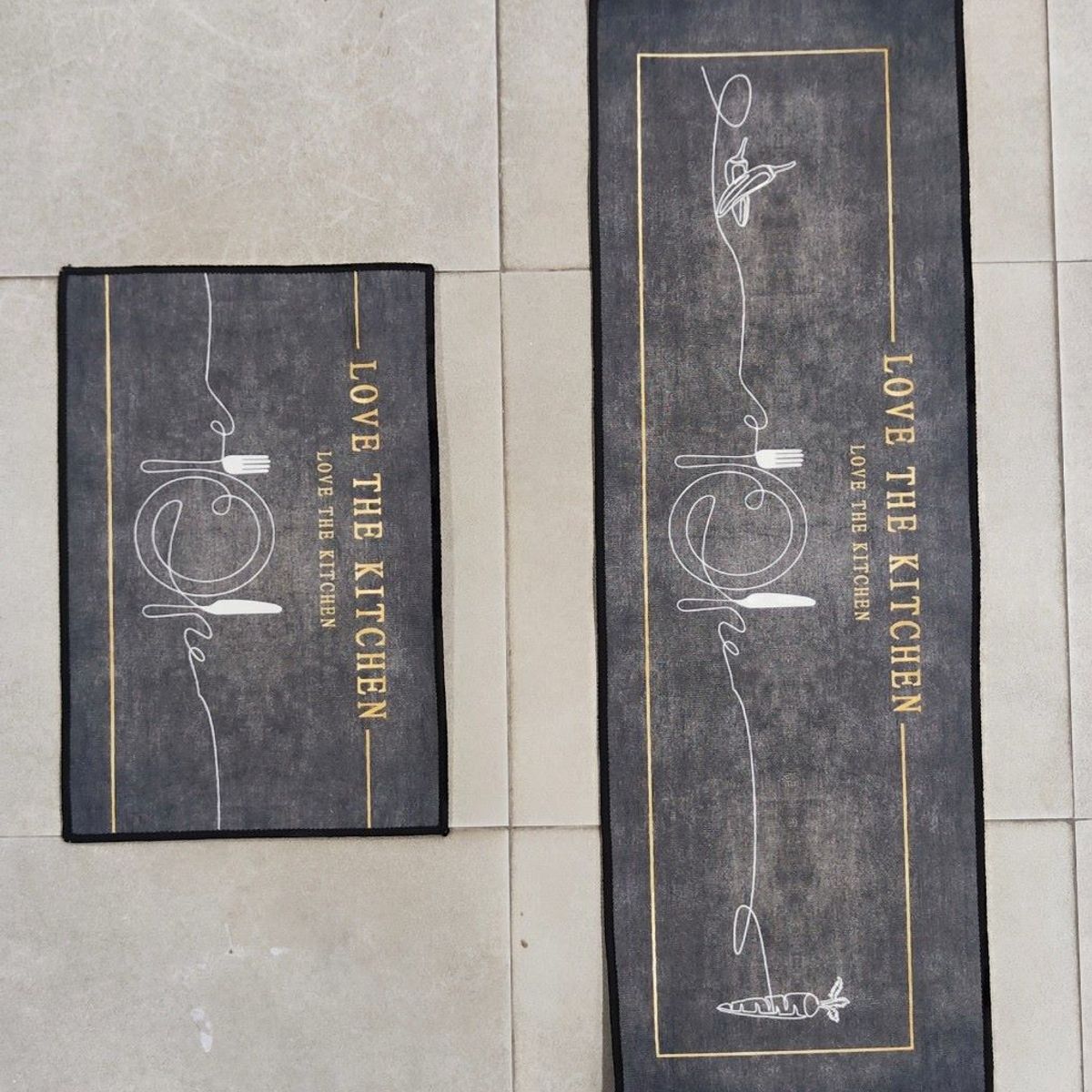 GENERICO - SET DE TAPETES PARA COCINA DISEÑO ELEGANTE