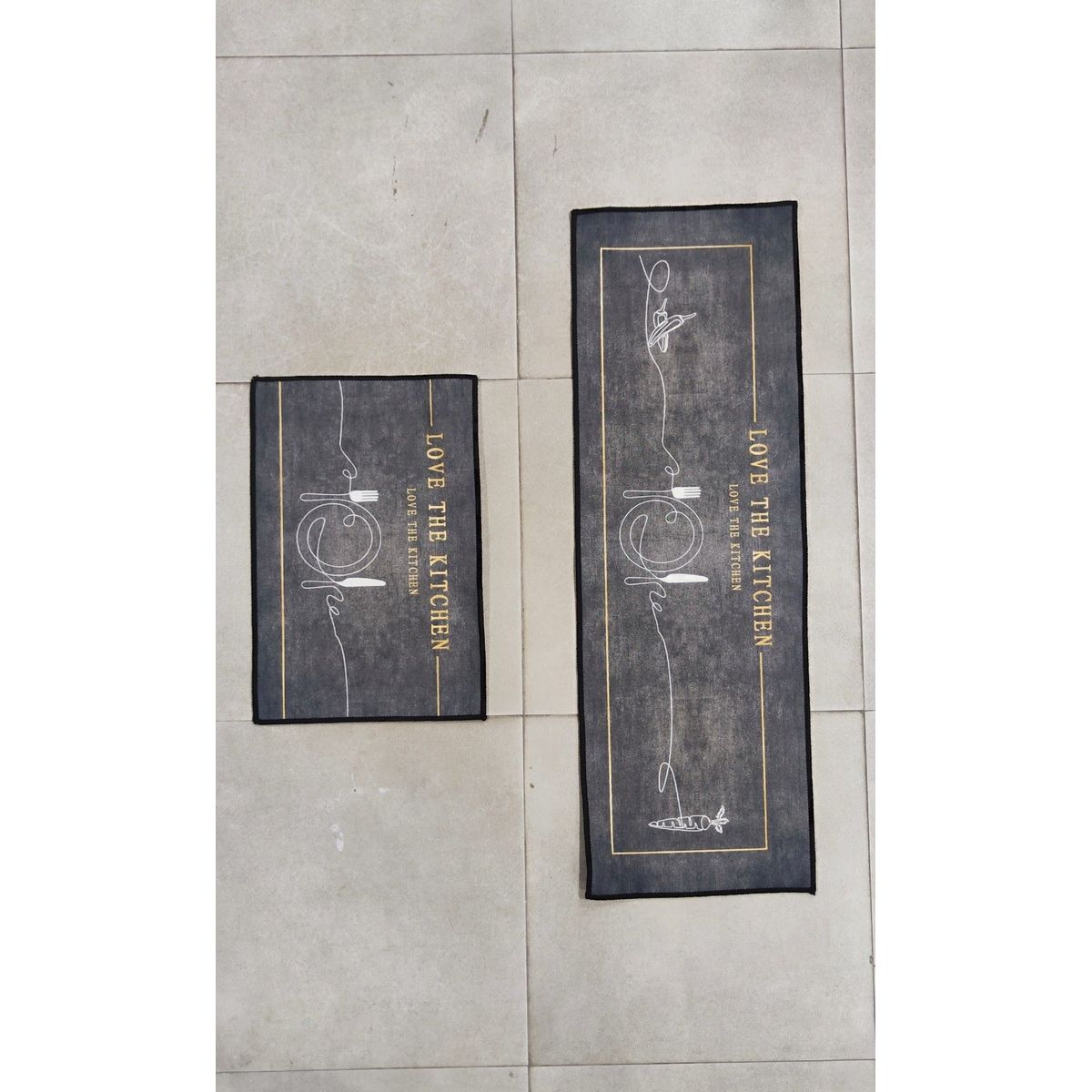 GENERICO - SET DE TAPETES PARA COCINA DISEÑO ELEGANTE